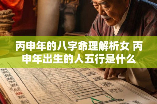 丙申年的八字命理解析女 丙申年出生的人五行是什么 丙申年的八字命理解析女 丙申年出生的人五行是什么