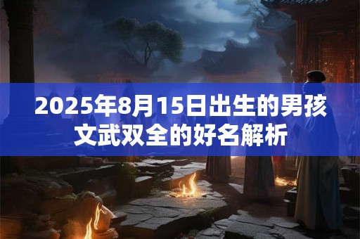 2025年8月15日出生的男孩文武双全的好名解析 2025年8月15日出生的男孩文武双全的好名解析