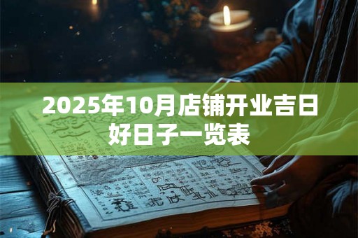 2025年10月店铺开业吉日好日子一览表