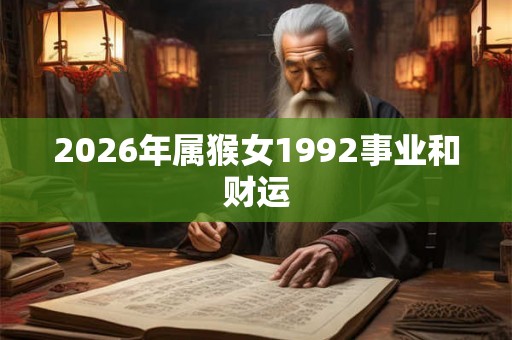 2026年属猴女1992事业和财运