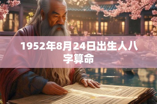 1952年8月24日出生人八字算命