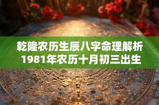 乾隆农历生辰八字命理解析 1981年农历十月初三出生生辰八字命理 乾隆农历生辰八字命理解析 1981年农历十月初三出生生辰八字命理