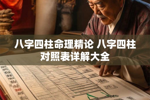 八字四柱命理精论 八字四柱对照表详解大全 八字四柱命理精论 八字四柱对照表详解大全