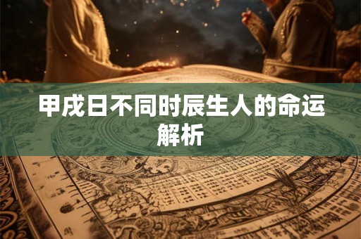 甲戌日不同时辰生人的命运解析