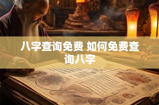 八字查询免费 如何免费查询八字 八字查询免费 如何免费查询八字