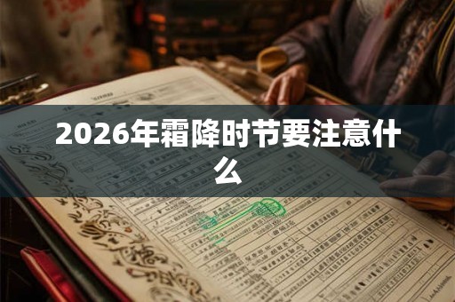 2026年霜降时节要注意什么