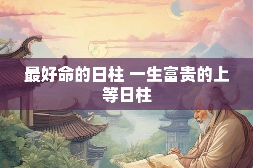 最好命的日柱 一生富贵的上等日柱 最好命的日柱 一生富贵的上等日柱