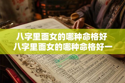 八字里面女的哪种命格好 八字里面女的哪种命格好一点
