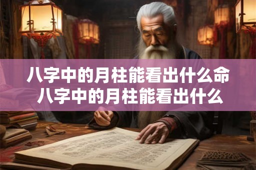 八字中的月柱能看出什么命 八字中的月柱能看出什么命运 八字中的月柱能看出什么命 八字中的月柱能看出什么命运