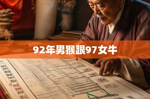 92年男猴跟97女牛 92年男猴跟97女牛