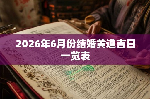 2026年6月份结婚黄道吉日一览表