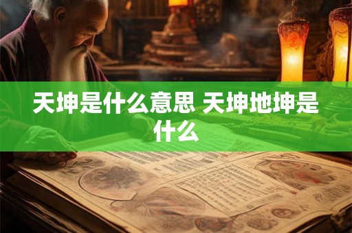 天坤是什么意思 天坤地坤是什么