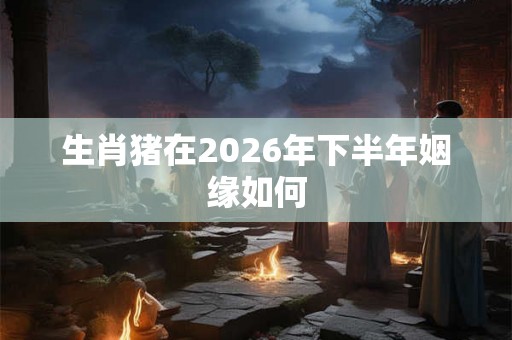 生肖猪在2026年下半年姻缘如何
