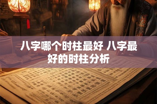 八字哪个时柱最好 八字最好的时柱分析