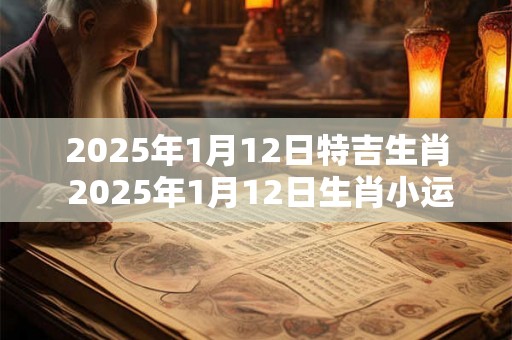2025年1月12日特吉生肖 2025年1月12日生肖小运播报 2025年1月12日特吉生肖 2025年1月12日生肖小运播报