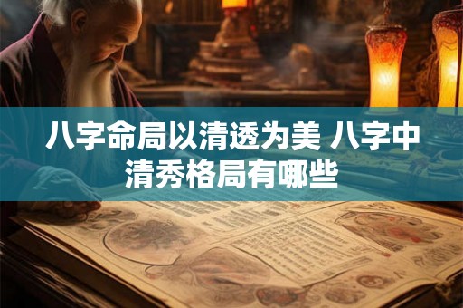 八字命局以清透为美 八字中清秀格局有哪些