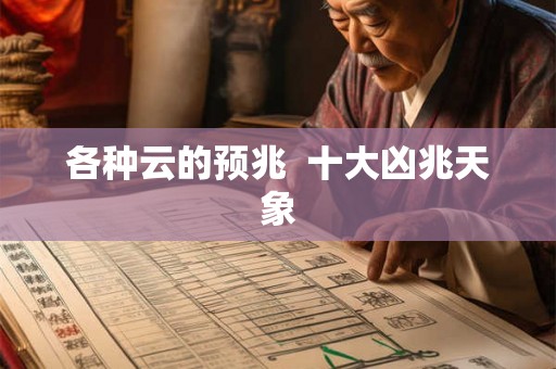 各种云的预兆 十大凶兆天象 各种云的预兆 十大凶兆天象