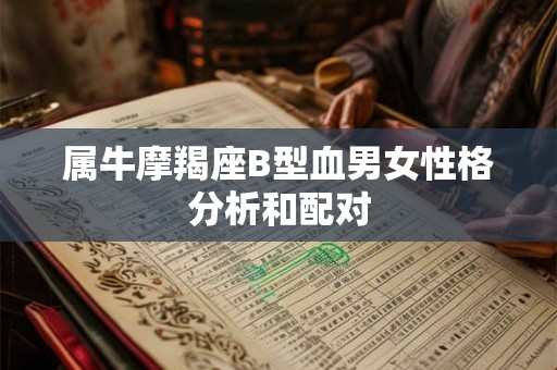 属牛摩羯座B型血男女性格分析和配对 属牛摩羯座B型血男女性格分析和配对