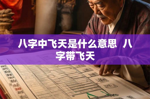 八字中飞天是什么意思 八字带飞天 八字中飞天是什么意思 八字带飞天