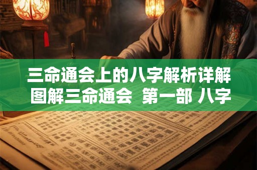 三命通会上的八字解析详解 图解三命通会 第一部 八字神煞 三命通会上的八字解析详解 图解三命通会 第一部 八字神煞
