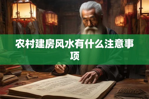 农村建房风水有什么注意事项