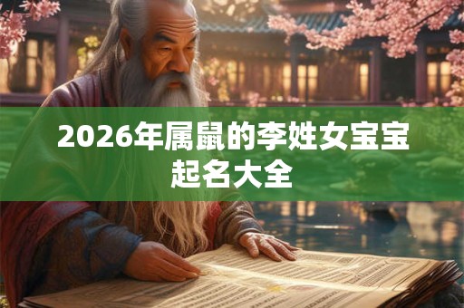 2026年属鼠的李姓女宝宝起名大全 2026年属鼠的李姓女宝宝起名大全
