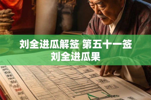 刘全进瓜解签 第五十一签刘全进瓜果 刘全进瓜解签 第五十一签刘全进瓜果