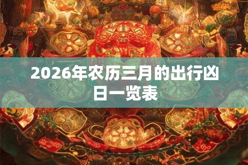 2026年农历三月的出行凶日一览表