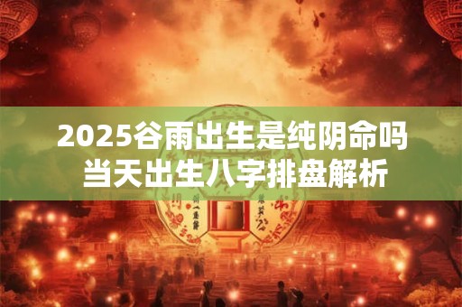2025谷雨出生是纯阴命吗 当天出生八字排盘解析