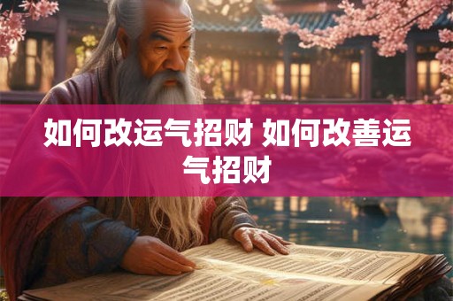如何改运气招财 如何改善运气招财
