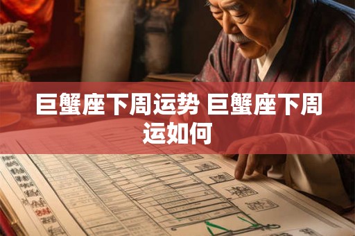 巨蟹座下周运势 巨蟹座下周运如何 巨蟹座下周运势 巨蟹座下周运如何