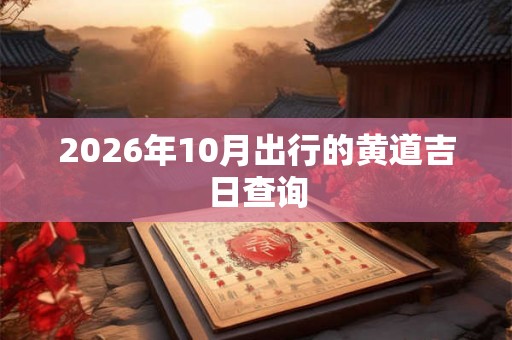 2026年10月出行的黄道吉日查询
