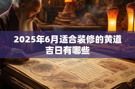 2025年6月适合装修的黄道吉日有哪些 2025年6月适合装修的黄道吉日有哪些