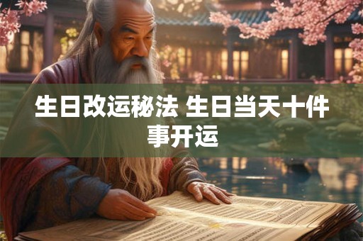 生日改运秘法 生日当天十件事开运 生日改运秘法 生日当天十件事开运