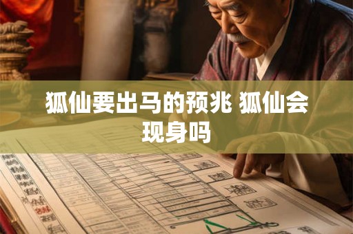 狐仙要出马的预兆 狐仙会现身吗 狐仙要出马的预兆 狐仙会现身吗