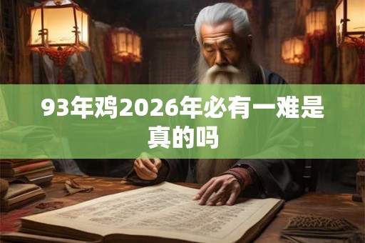 93年鸡2026年必有一难是真的吗 93年鸡2026年必有一难是真的吗