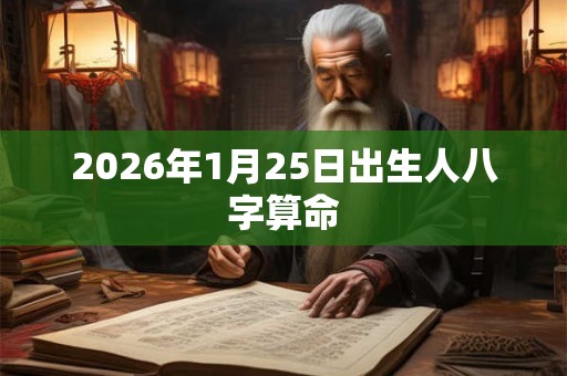 2026年1月25日出生人八字算命 2026年1月25日出生人八字算命