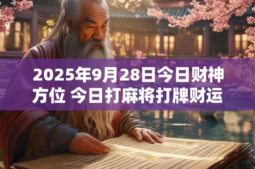 2025年9月28日今日财神方位 今日打麻将打牌财运方位 2025年9月28日今日财神方位 今日打麻将打牌财运方位