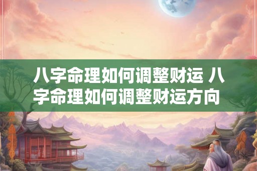 八字命理如何调整财运 八字命理如何调整财运方向 八字命理如何调整财运 八字命理如何调整财运方向