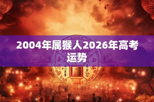 2004年属猴人2026年高考运势 2004年属猴人2026年高考运势