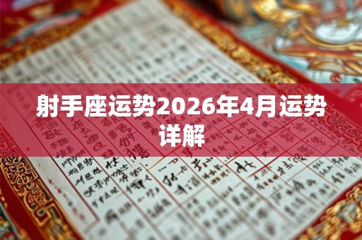 射手座运势2026年4月运势详解 射手座运势2026年4月运势详解