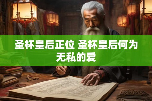 圣杯皇后正位 圣杯皇后何为无私的爱 圣杯皇后正位 圣杯皇后何为无私的爱