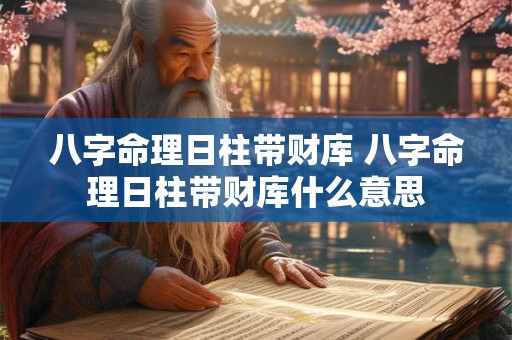 八字命理日柱带财库 八字命理日柱带财库什么意思