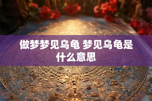 做梦梦见乌龟 梦见乌龟是什么意思 做梦梦见乌龟 梦见乌龟是什么意思
