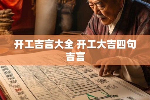 开工吉言大全 开工大吉四句吉言