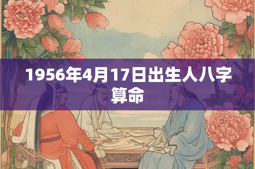 1956年4月17日出生人八字算命 1956年4月17日出生人八字算命