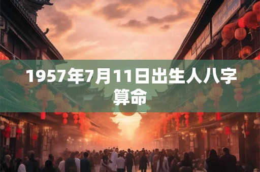 1957年7月11日出生人八字算命 1957年7月11日出生人八字算命