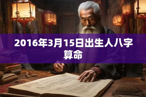 2016年3月15日出生人八字算命 2016年3月15日出生人八字算命