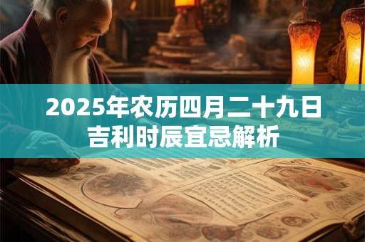 2025年农历四月二十九日吉利时辰宜忌解析 2025年农历四月二十九日吉利时辰宜忌解析
