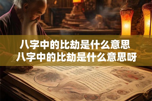 八字中的比劫是什么意思 八字中的比劫是什么意思呀